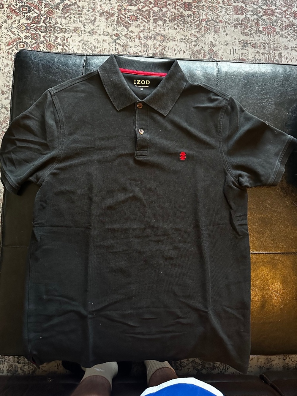 Izod Men’s Black Cotton Polo